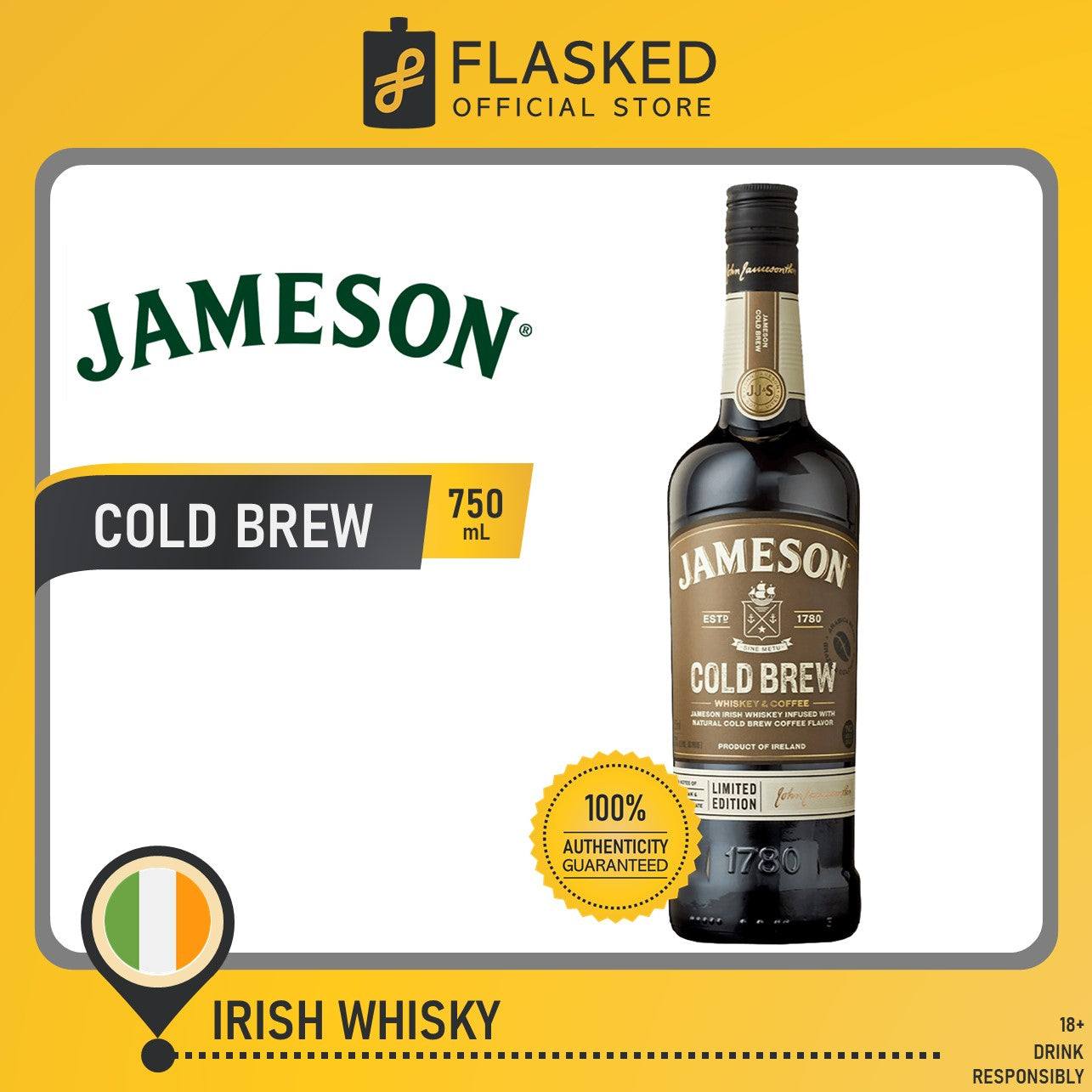 Jameson Whiskey & Coffee, Cold Brew - 750 ml