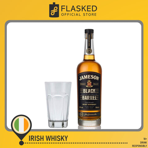 Jameson Black Barrel Irish Whiskey 700mL with FREE 1 Jameson Glass + FREE Glass & Bottle Engraving