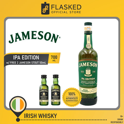 Jameson Irish Whiskey IPA Edition 700mL with FREE 2 Jameson Stout 50ml