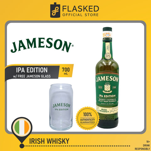 Jameson Irish Whiskey IPA Edition 700mL with FREE 1 Jameson Glass + FREE Glass & Bottle Engraving