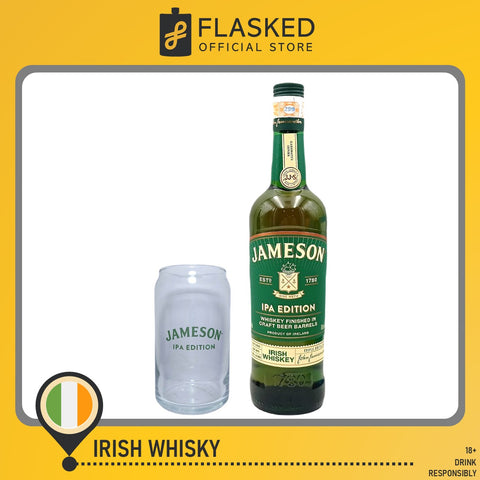 Jameson Irish Whiskey IPA Edition 700mL with FREE 1 Jameson Glass + FREE Glass & Bottle Engraving