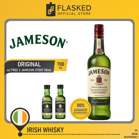 Jameson Irish Whiskey 700mL with FREE 2 Jameson Stout 50ml