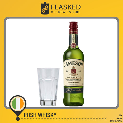 Jameson Irish Whiskey 700mL with FREE 1 Jameson Glass + FREE Glass & Bottle Engraving