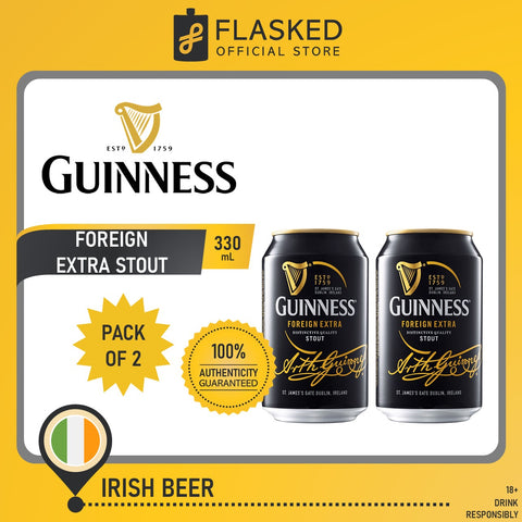 Guinness FES Foreign Extra Stout Irish Beer 2 Cans 330mL