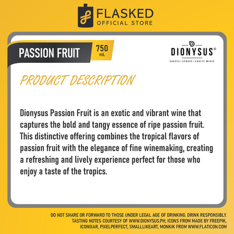 Dionysus Passion Fruit Syrup 750ml