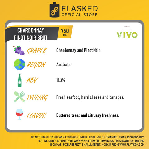 Vivo Chardonnay Pinot Noir Brut Wine 750mL