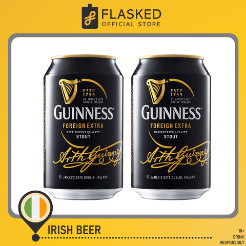 Guinness FES Foreign Extra Stout Irish Beer 2 Cans 330mL