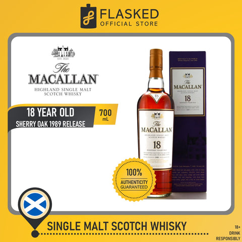 The Macallan 18 Year Old Sherry Oak 1989 Release 700mL