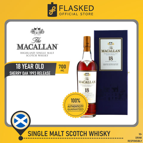 The Macallan 18 Year Old Sherry Oak 1993 Release 700mL