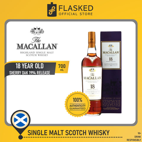 The Macallan 18 Year Old Sherry Oak 1994 Release 700mL