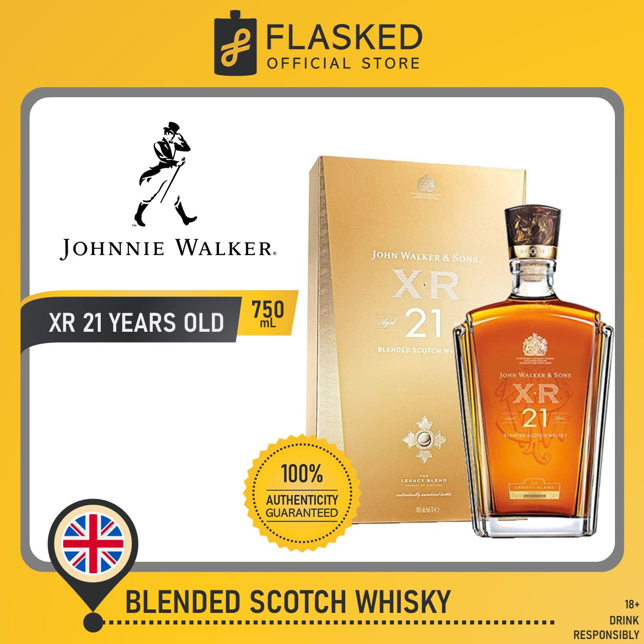 Johnnie Walker and Sons XR 21 Year Old Whisky 750mL