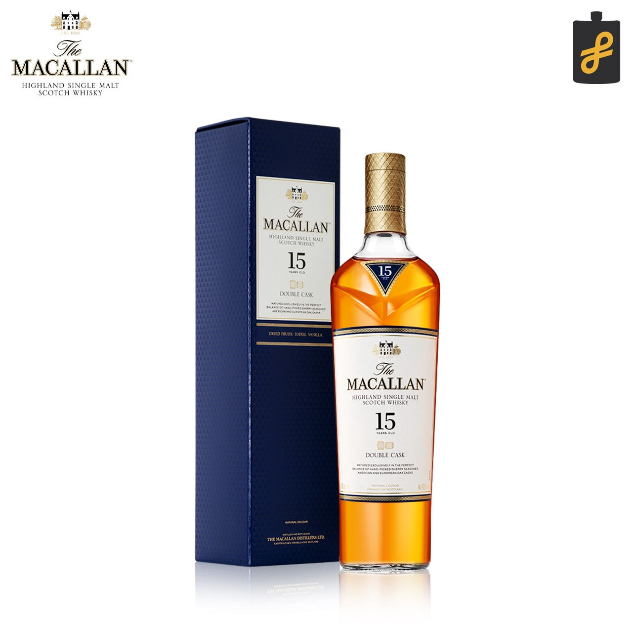 The Macallan Double Cask Highland 15 Year Old 700mL Single Malt Scotch Whisky