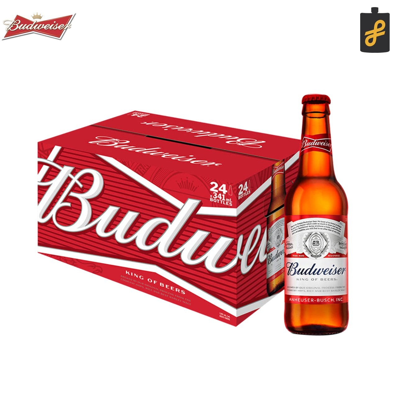 Budweiser American Beer 24 Bottles 330mL – Flasked Liquor Store