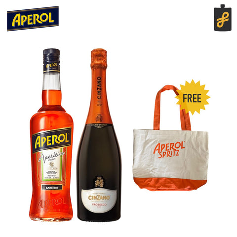 Aperol Spritz Duo (Cinzano Prosecco 750ml, Aperol 700ml) W/ Free Beach Bag