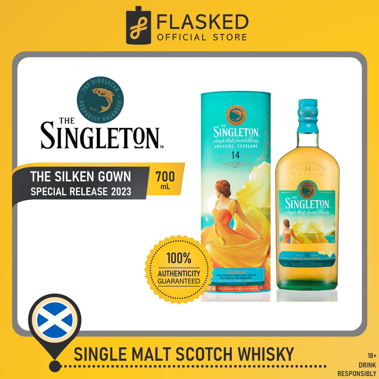 Singleton of Glendullan 14 Year Old: The Silken Gown Diageo 2023 Special Release 700mL