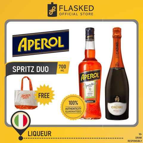 Aperol Spritz Duo (Cinzano Prosecco 750ml, Aperol 700ml) W/ Free Beach Bag