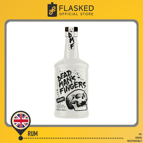 Dead Man's Fingers Coconut Rum Flavored Rum 700mL W/ Free Skull Glass