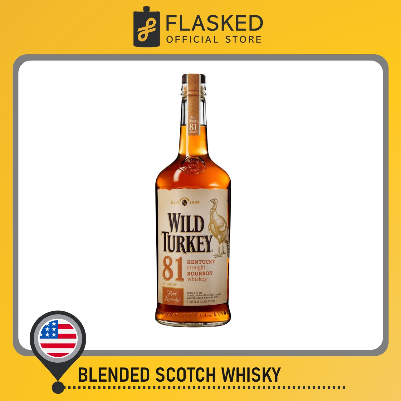 Wild Turkey 81 Bourbon Whiskey 1L – Flasked Liquor Store