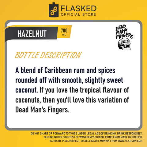 Dead Man's Fingers Coconut Rum Flavored Rum 700mL W/ Free Skull Glass