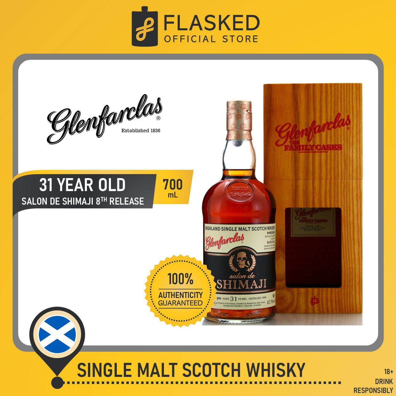 Glenfarclas 1986 Single Cask 31 Year Old #4775 / Salon De Shimaji 8Th –  Flasked Liquor Store