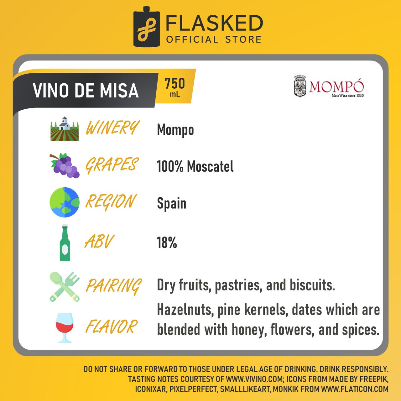 Mompo Vino De Misa - Mass Wine 750mL – Flasked Liquor Store