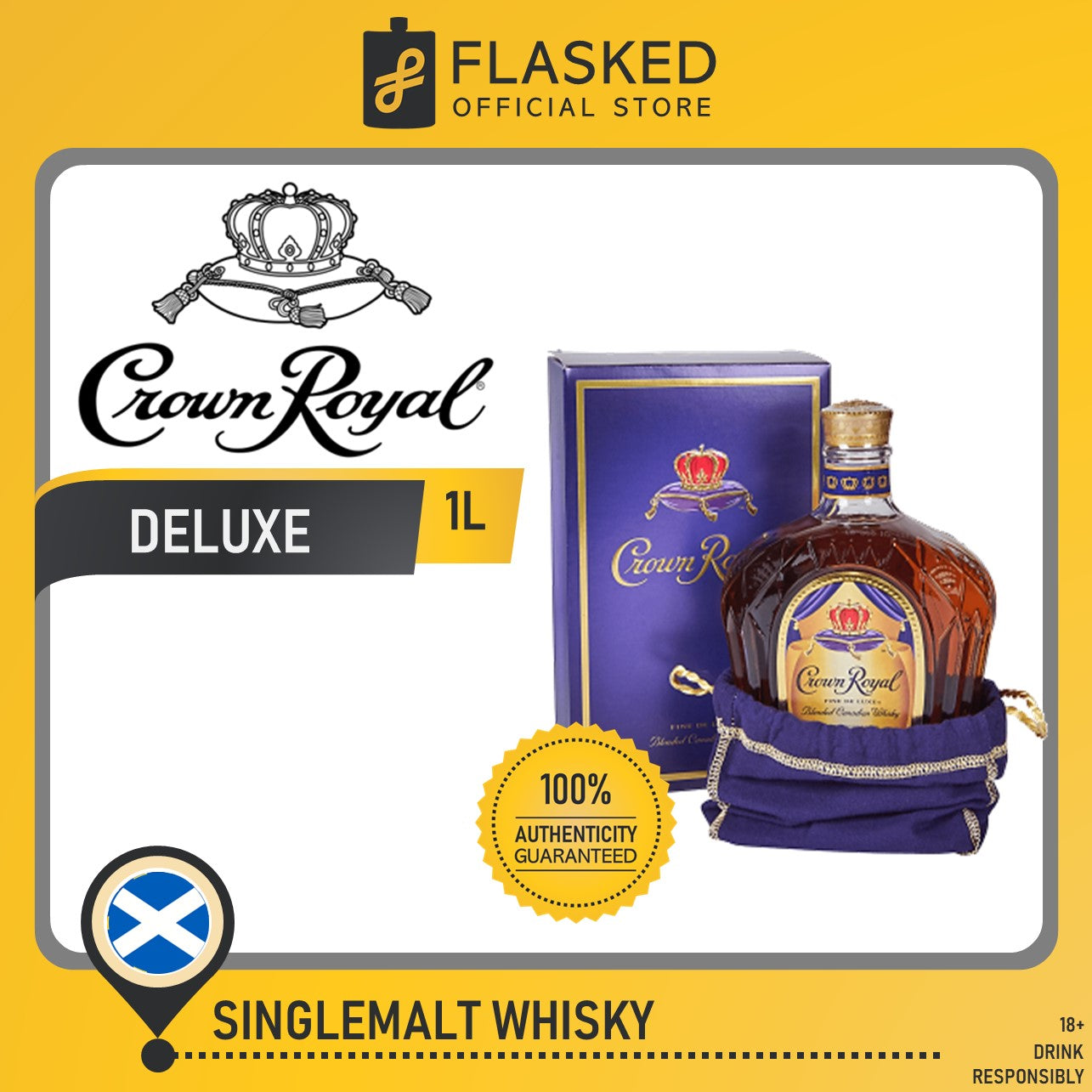 Crown Royal Blended Canadian Whisky 1L