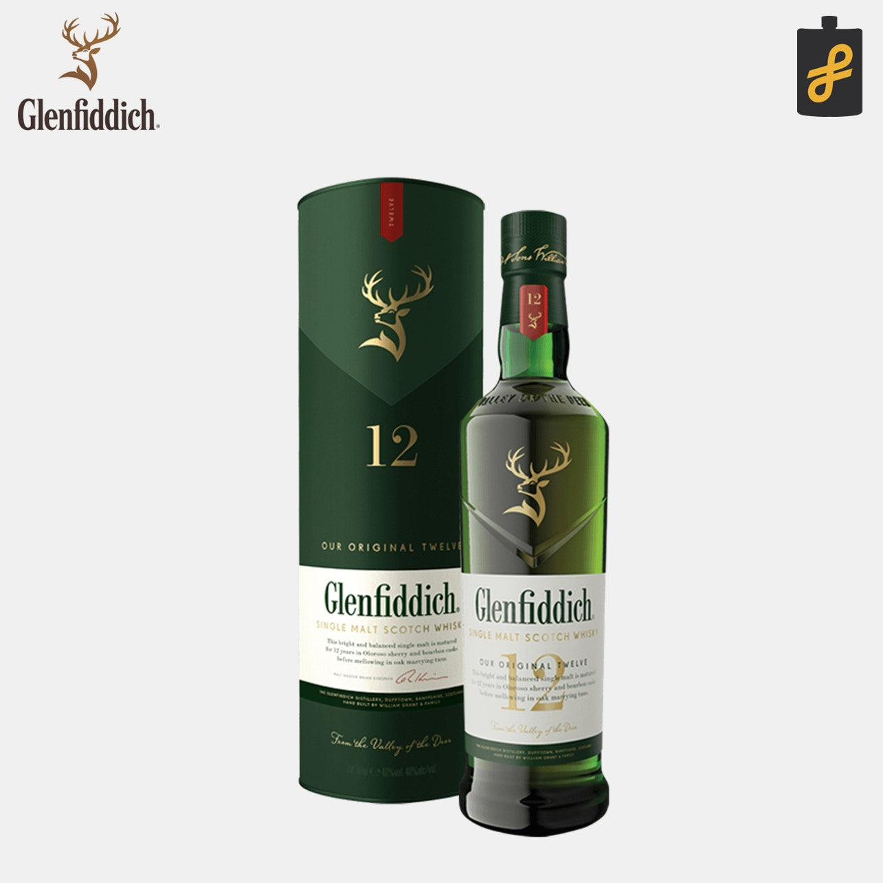 Glenfiddich 12 Year Old Whisky 700mL