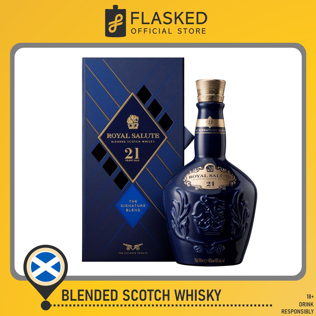 Royal Salute 21 Year Old Blended Scotch Whisky 700mL – Flasked