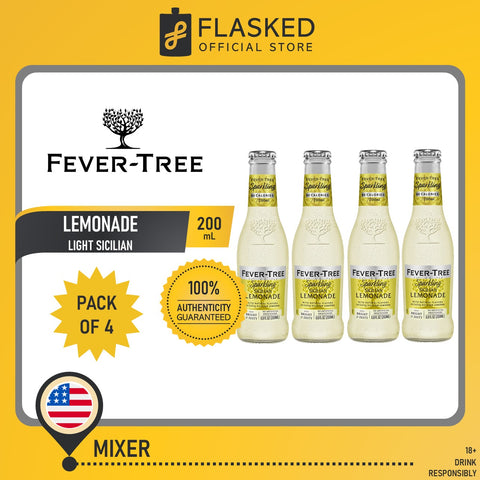 Fever Tree Sparkling Light Sicilian Lemonade 200mL 4 Pack