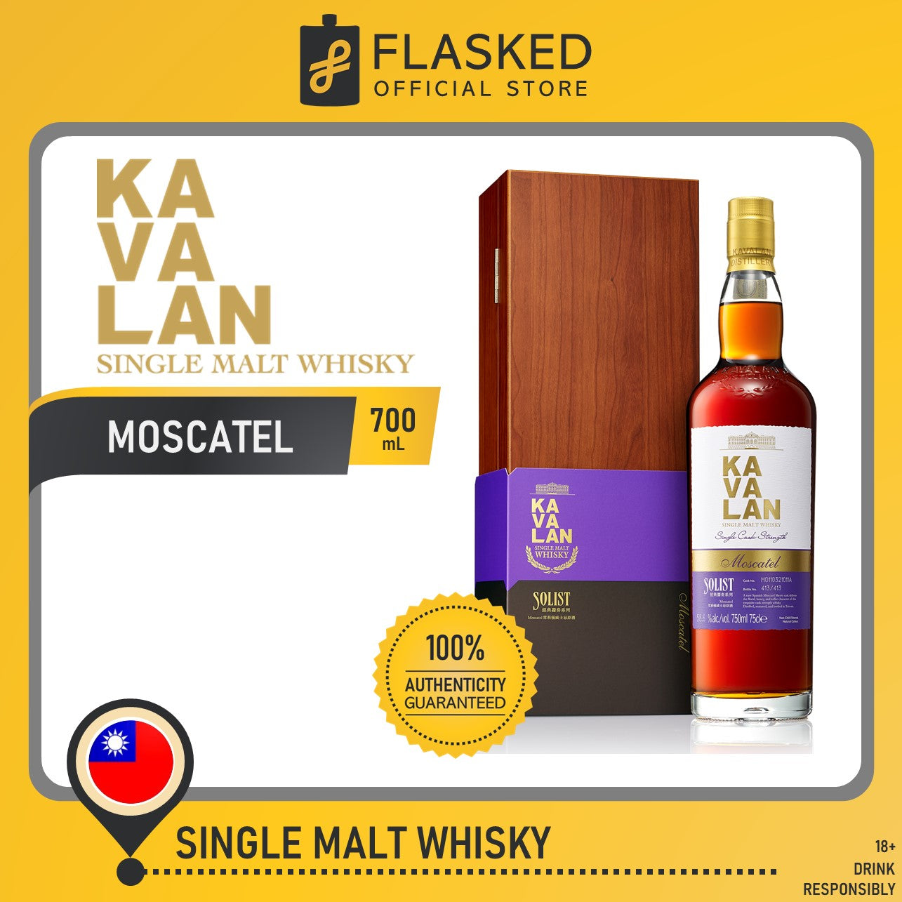 Kavalan Solist Moscatel Sherry Single Cask Strength Single Malt Whisky –  Flasked Liquor Store