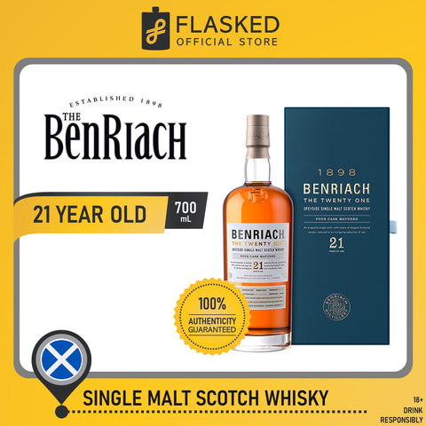 Benriach The Twenty One 21 Year Old Speyside Single Malt Whisky 700mL