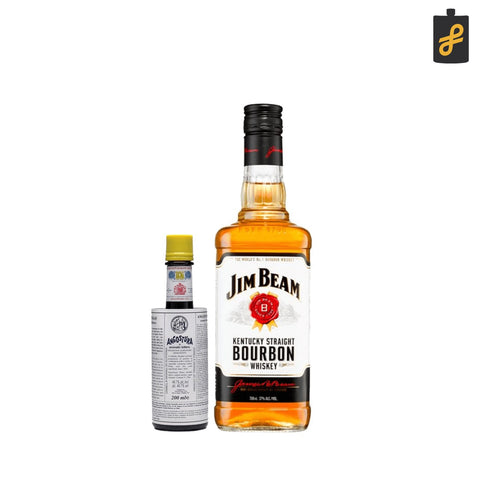 Old Fashioned Cocktail Set (Jim Beam Bourbon 750ml, Angostura Bitters 200ml)