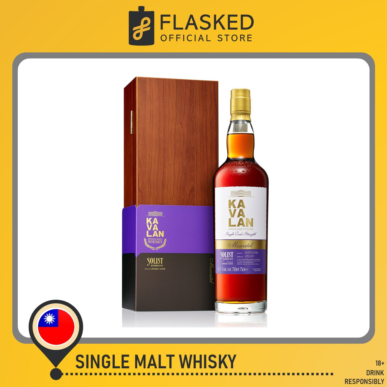 Kavalan Solist Moscatel Sherry Single Cask Strength Single Malt Whisky –  Flasked Liquor Store