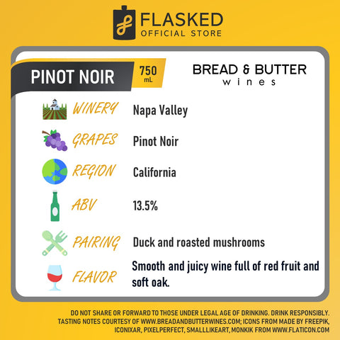 Bread and Butter Pinot Noir Red Wine 750mL