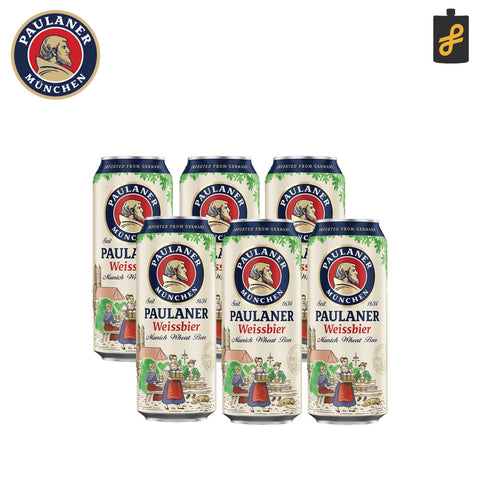 Paulaner Hefe Weisbier Beer Can 500ml pack of 6