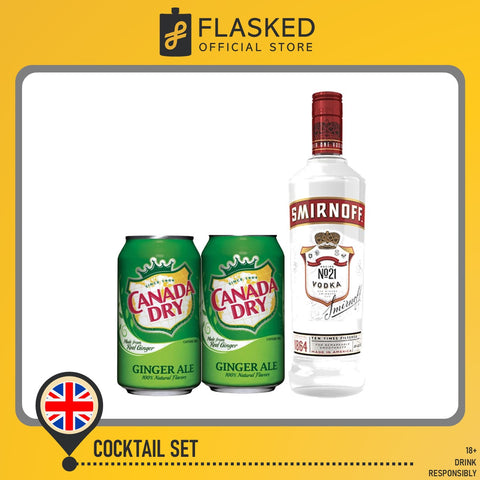 Moscow Mule Cocktail Set (Smirnoff Red Vodka 700ml, Canada Dry Ginger Ale 330ml)