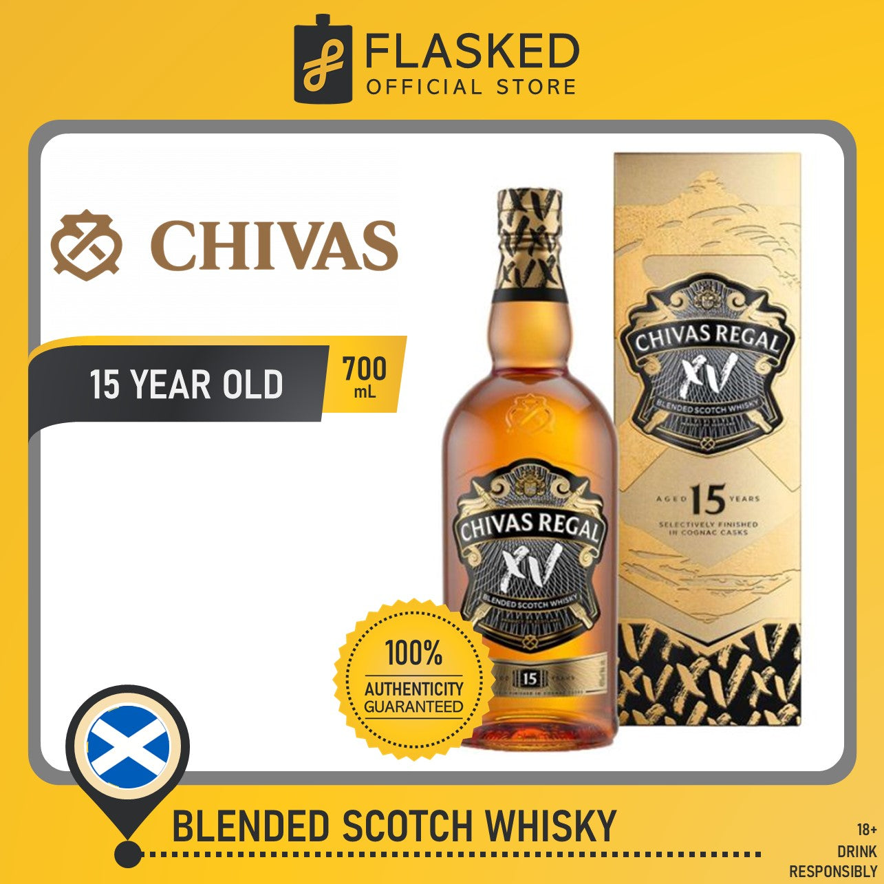 Chivas Regal XV Gift Lab Blended Scotch Whisky 15 Year Old 700mL Free Engraving Free 2 Glasses