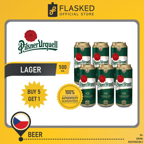 Pilsner Urquell Lager Beer Cans 500mL 6 pack