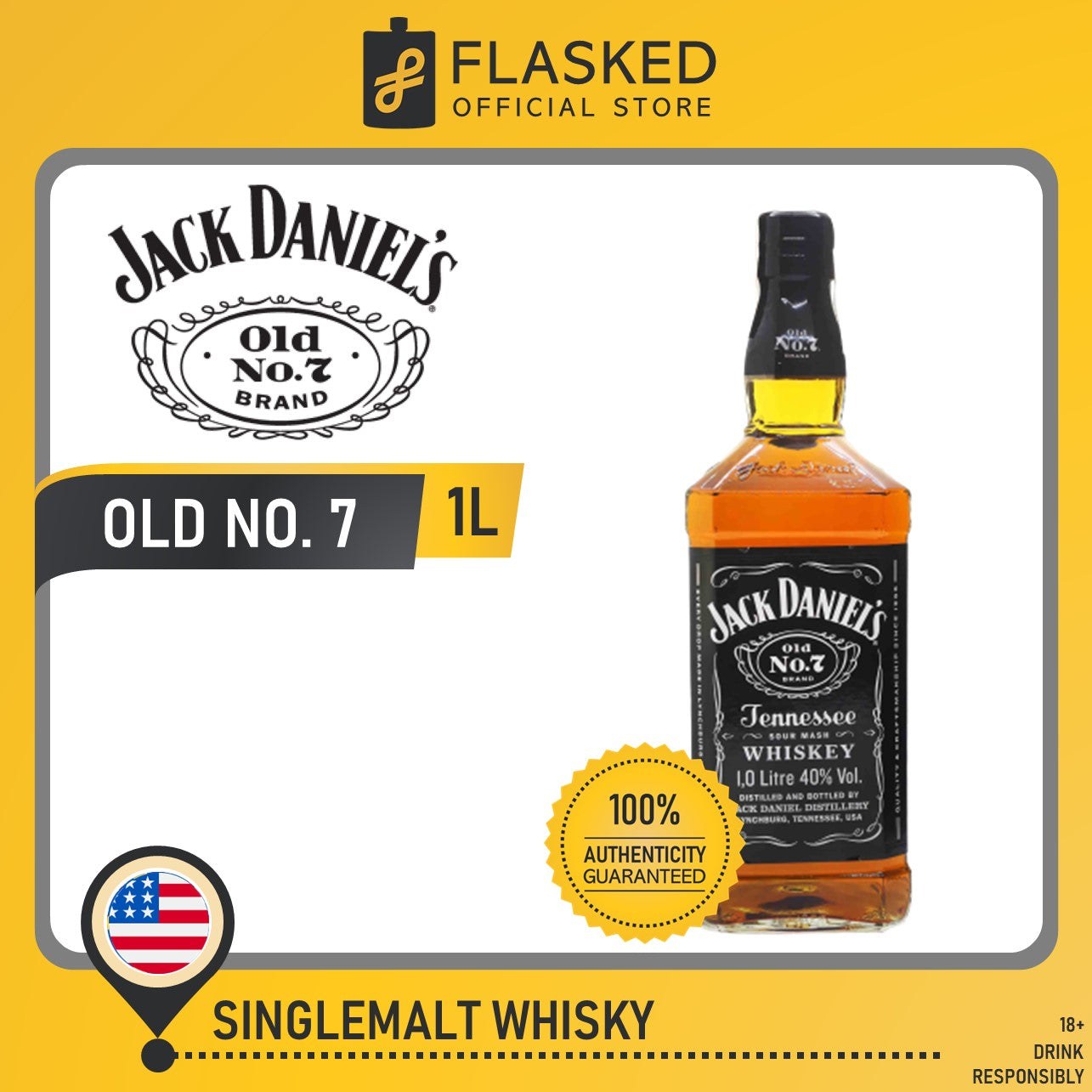 Jack Daniel's Old No. 7 Tennessee Whiskey 1L