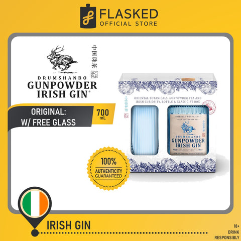 Drumshanbo Gunpowder Original Irish Gin 700mL VAP w/ Glass