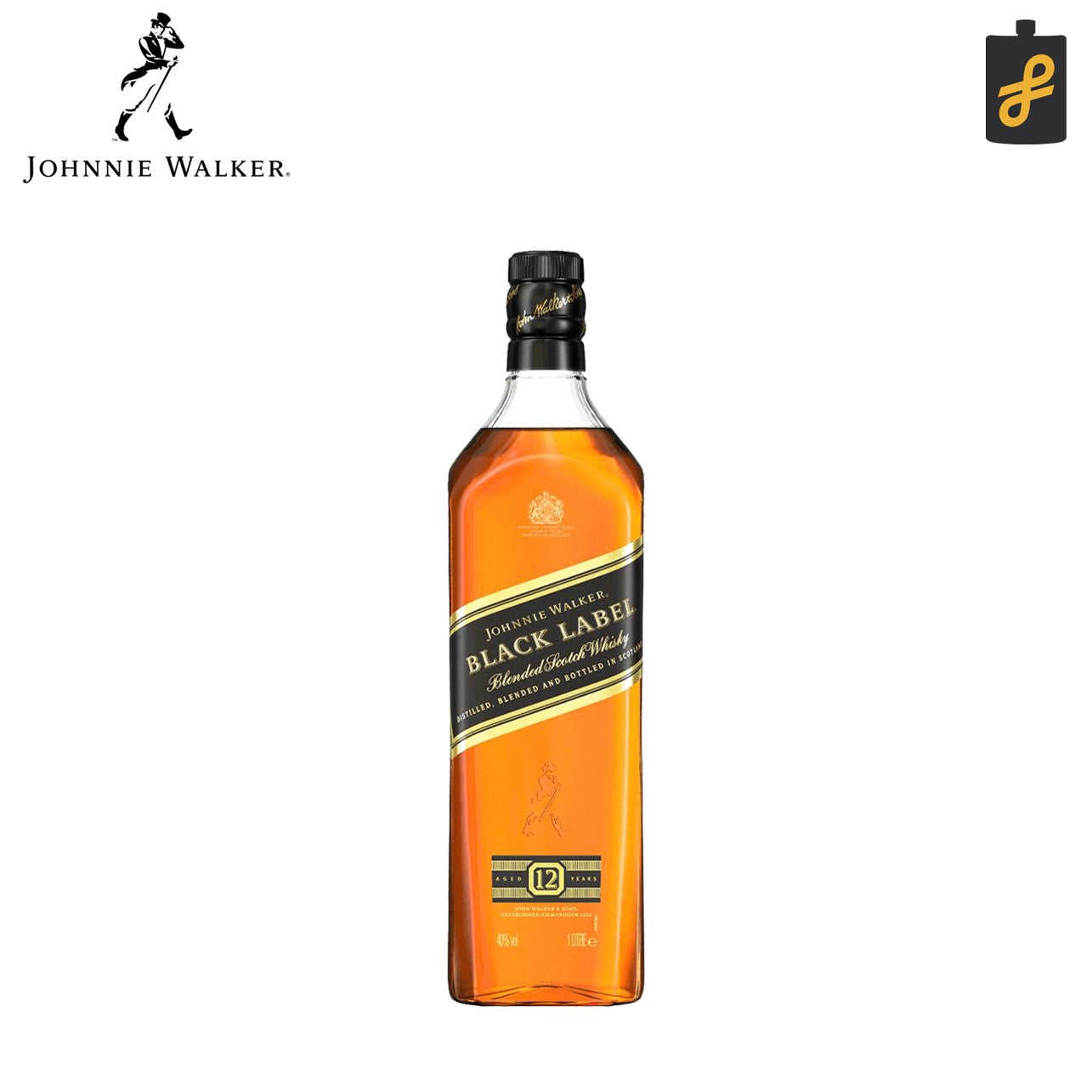 Johnnie Walker Black Label Whisky 1L