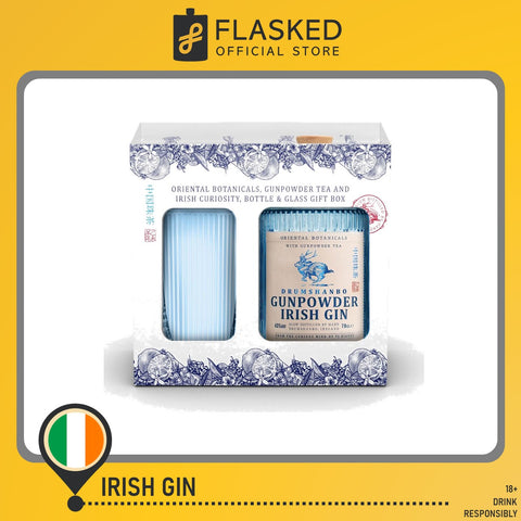 Drumshanbo Gunpowder Original Irish Gin 700mL VAP w/ Glass