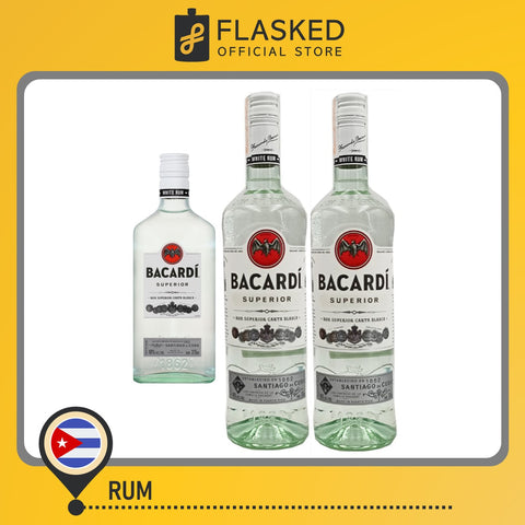 Bacardi Superior White Rum 750mL 2 Set Free Superior White 375ml