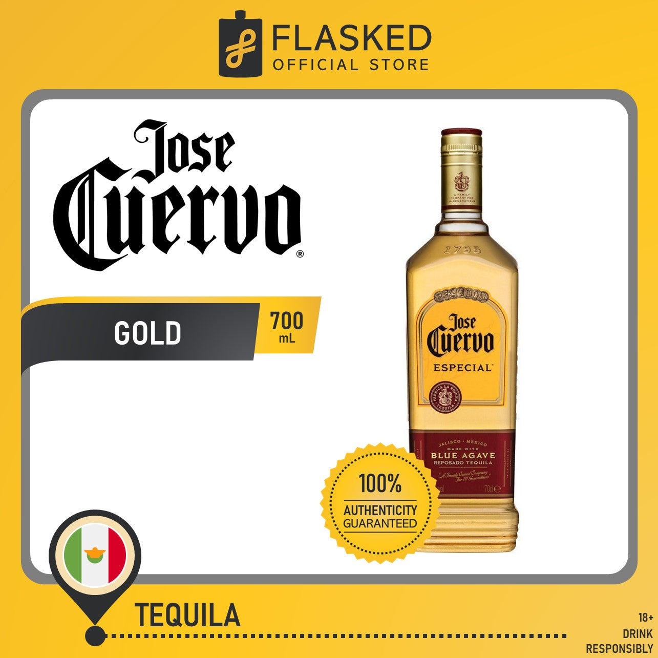 Jose Cuervo Gold Tequila 700mL