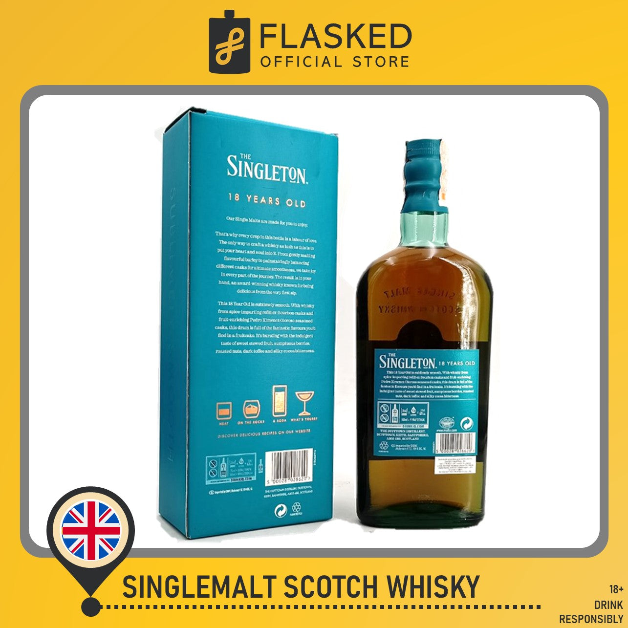 Singleton Dufftown 18 Year Old Whisky 700mL