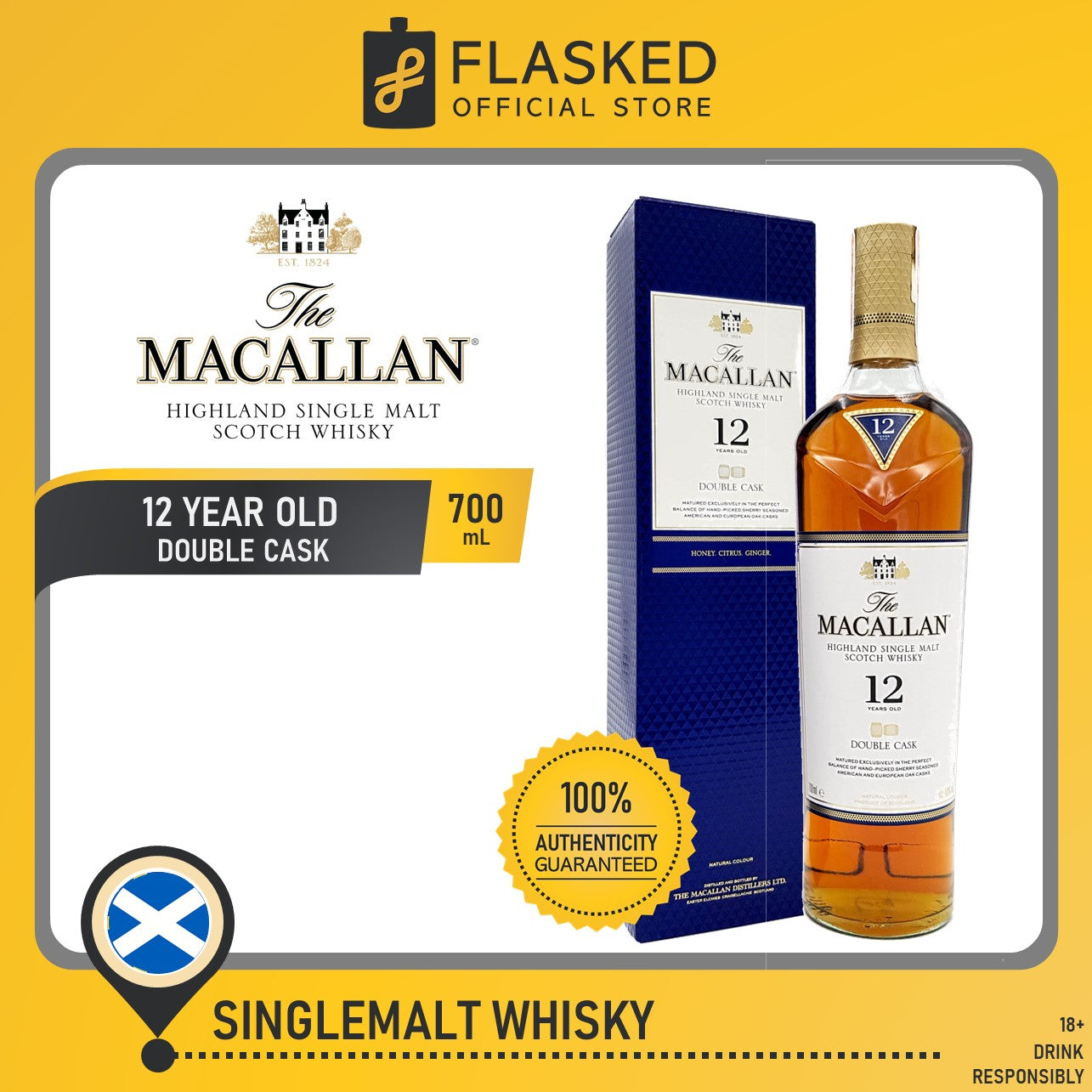 The Macallan Double Cask 12 Year Old 700mL Single Malt Scotch Whisky