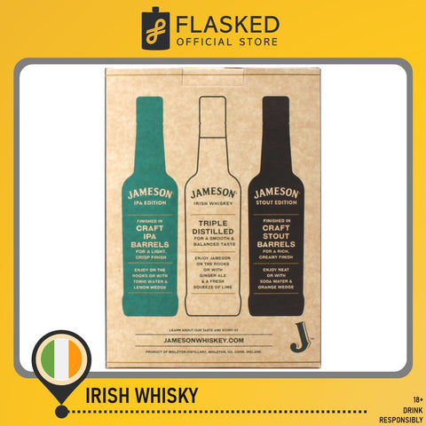 Jameson Trilogy Gift Pack Irish Whiskey Original, Stout Edition, & IPA Edition 700mL