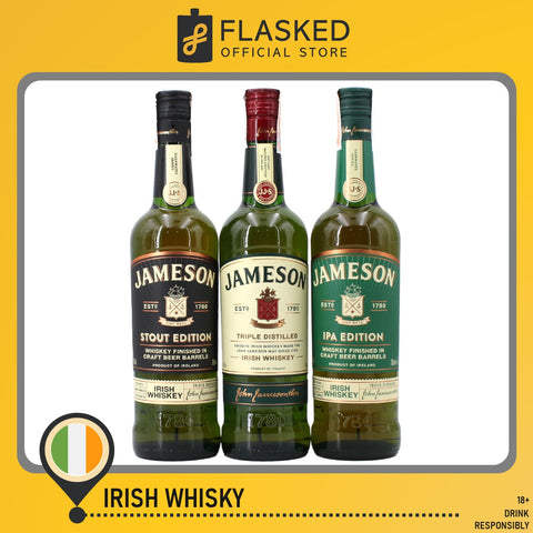 Jameson Trilogy Gift Pack Irish Whiskey Original, Stout Edition, & IPA Edition 700mL