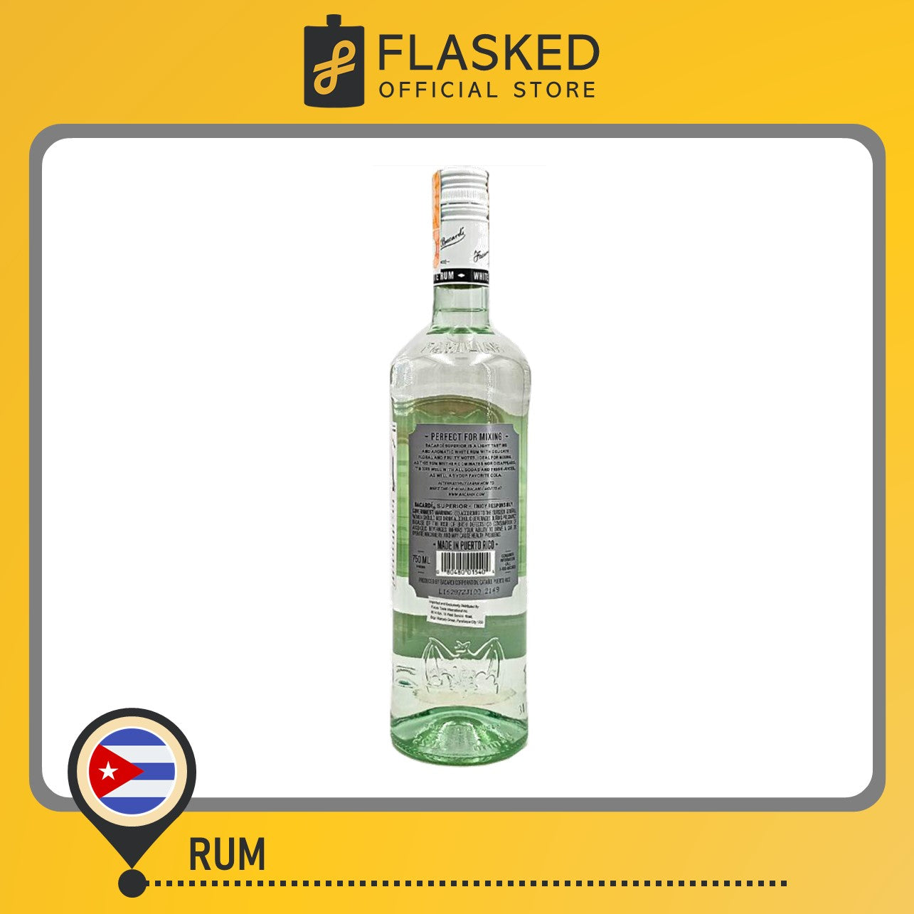 Bacardi Superior White Rum 750mL