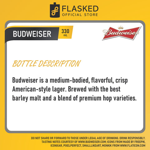 Budweiser American Beer 24 Bottles 330mL
